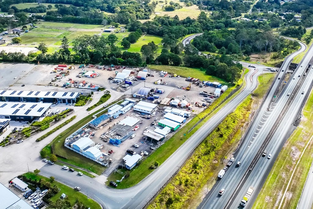 Aerial view of industrial sites at Taylor Court, Cooroy
